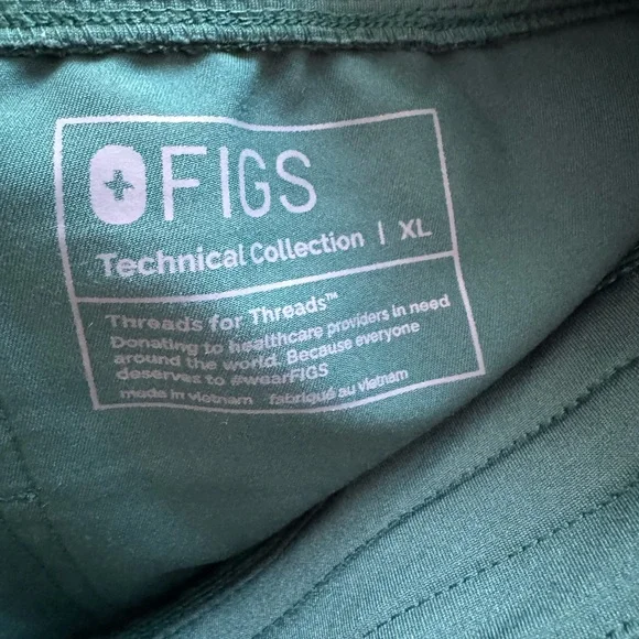 FIGS Scrubs Set Green Technical Collection Top L Bottom XL Jogger Pants - Picture 9 of 9